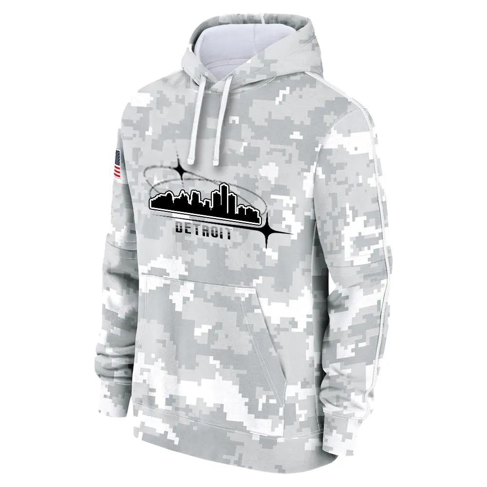 #97 Hutchinson Salute to Players Hoodie Detroit Lions Fashion Fan Hoodies Fall Fleece Tops American Football Fan Gifts