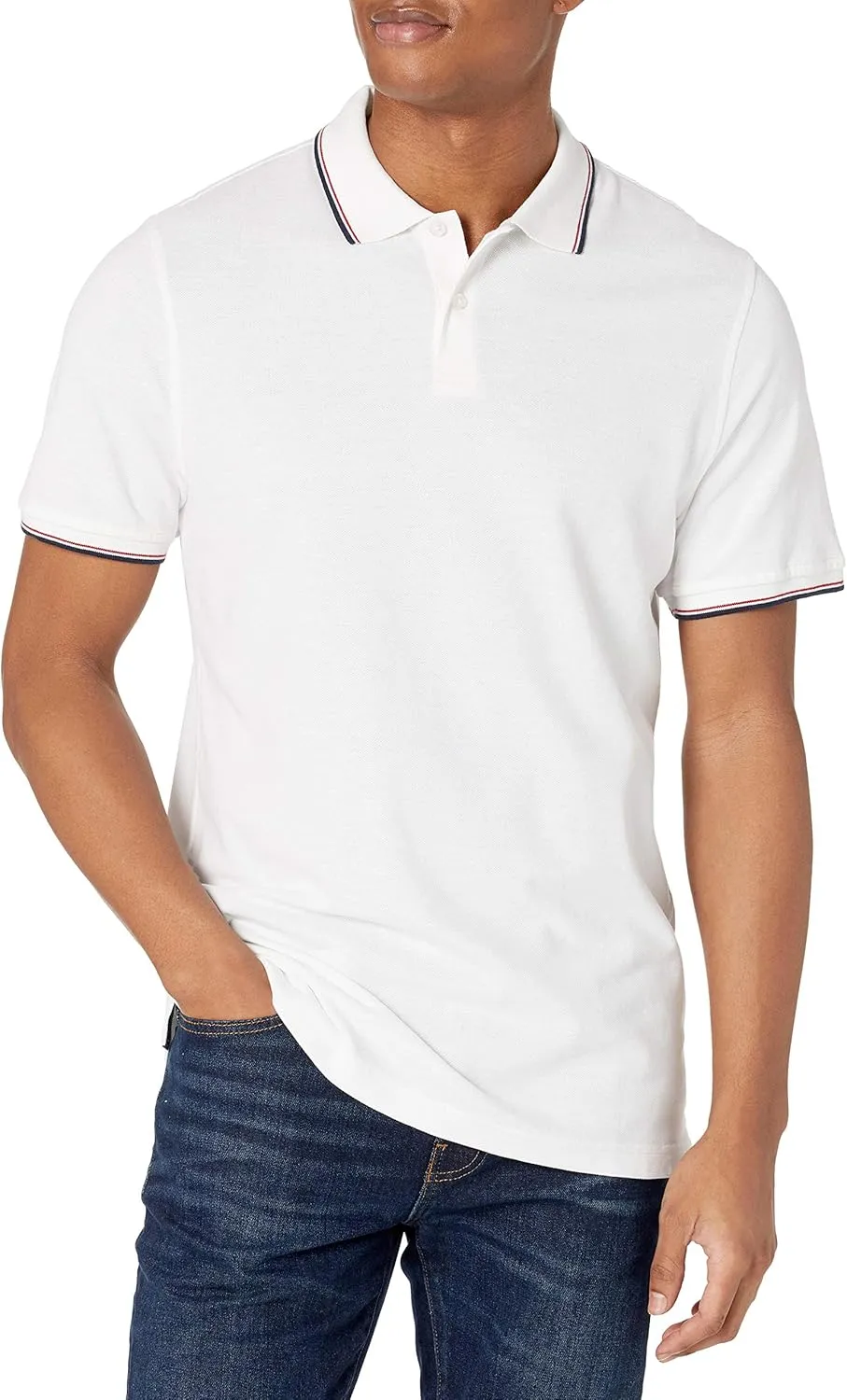 Amazon Essentials Men's Polo Shirts Short Sleeve, Slim-Fit Cotton Pique