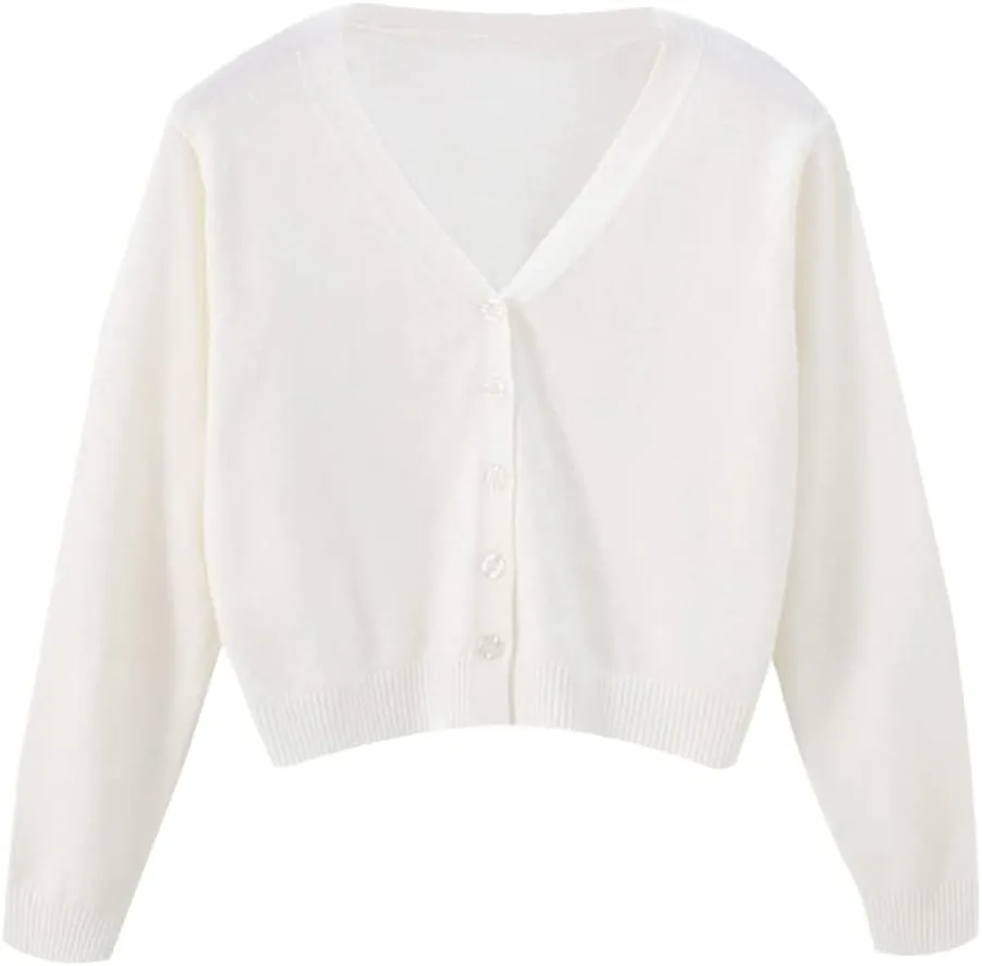 Autumn Female Cardigan Long Flare Sleeve Short Sweater Summer Women Ribbed Knitted Cotton Tops Soft Thin Outwear