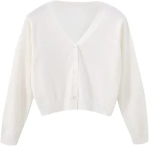 Autumn Female Cardigan Long Flare Sleeve Short Sweater Summer Women Ribbed Knitted Cotton Tops Soft Thin Outwear