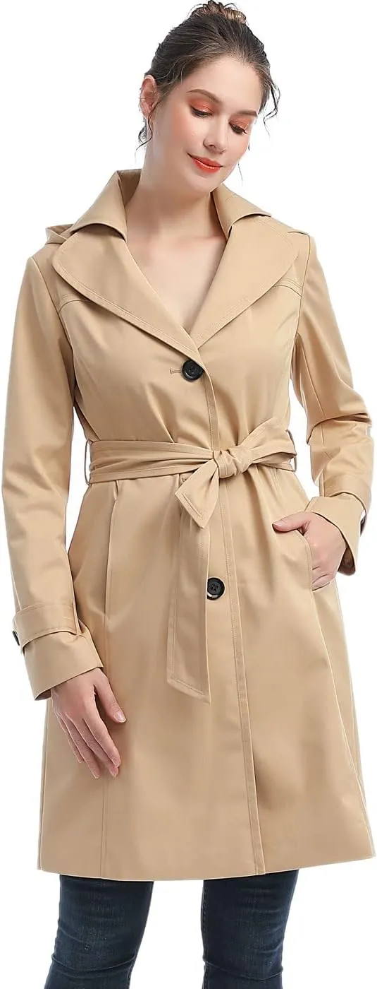 BGSD Women Eva Waterproof Hooded Trench Coat - Regular & Plus Size