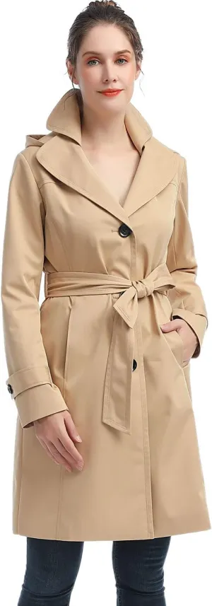 BGSD Women Eva Waterproof Hooded Trench Coat - Regular & Plus Size
