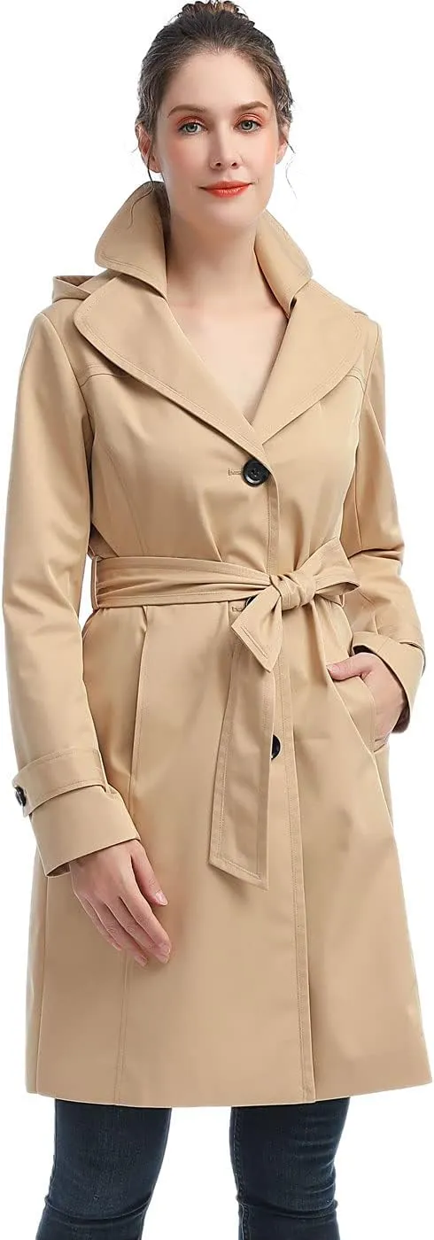 BGSD Women Eva Waterproof Hooded Trench Coat - Regular & Plus Size