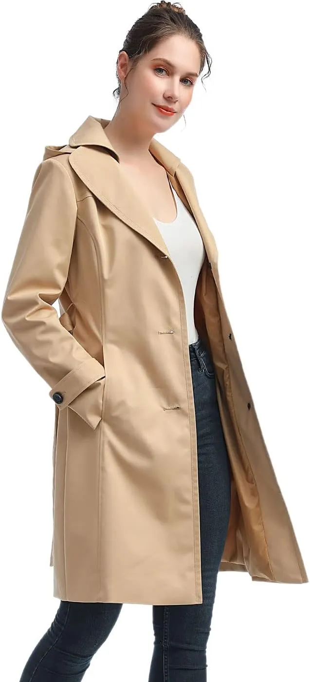 BGSD Women Eva Waterproof Hooded Trench Coat - Regular & Plus Size