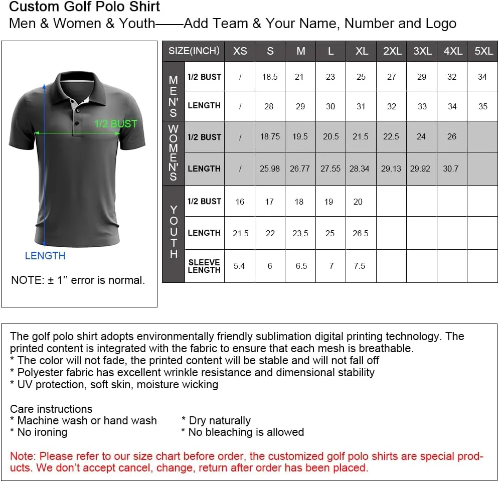 Custom Golf Polo Shirts Bowling Jerseys for Men Women Youth Personalized Tennis T-Shirt Design Your Own Sports Team Uniform