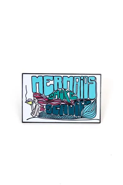 Enameled Pin - Mermaids Smoke Seaweed