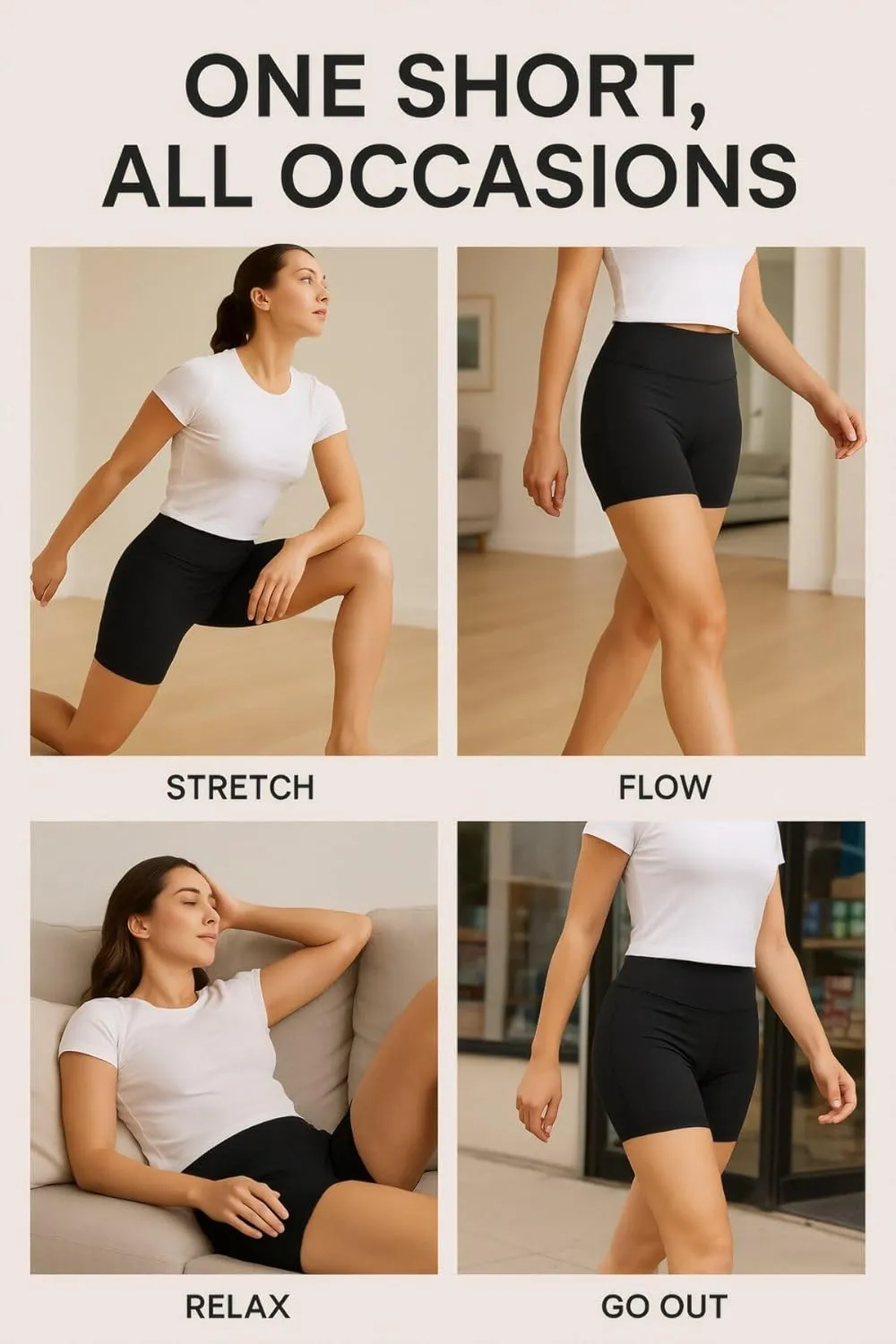 iLoveSIA Womens Lounge Shorts3 High Waist No Rolling, Soft Breathable Comfortable Cotton for Yoga, Lounge & Everyday Wear