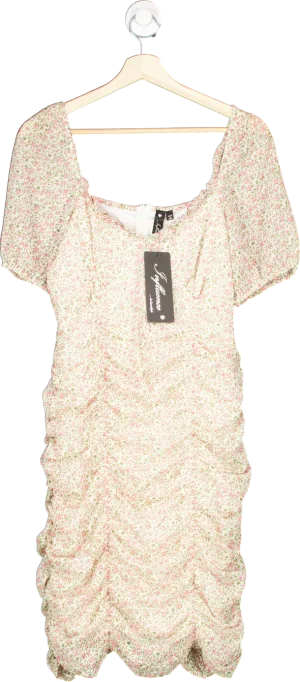 Influence Multi Floral Ruched Dress UK 10