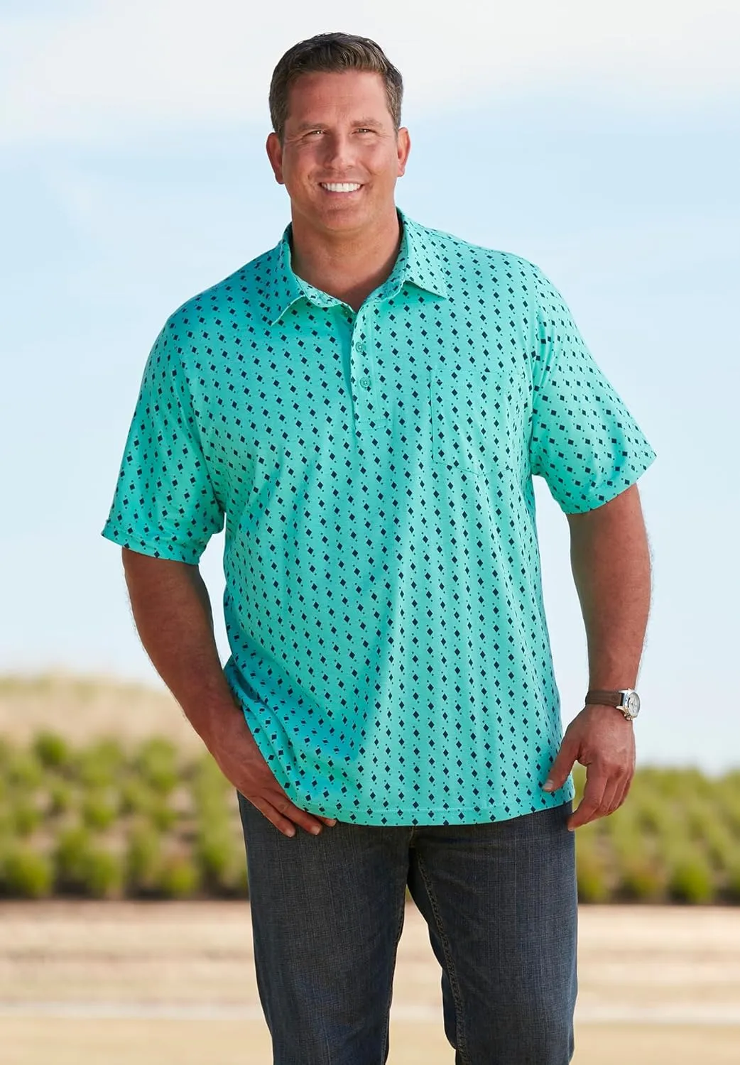 KingSize Men's Big & Tall Lightweight Jersey Polo