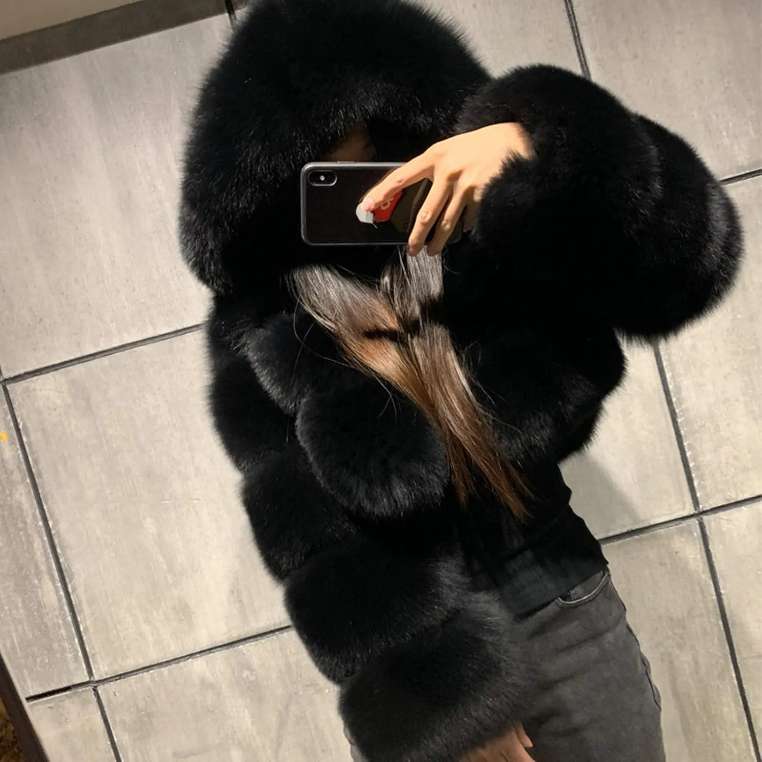 Leopard Printed Trench Coats for Women Luxury Faux Fur Fluffy Winter Cardigan Business Casual Long Sleeve Jackets