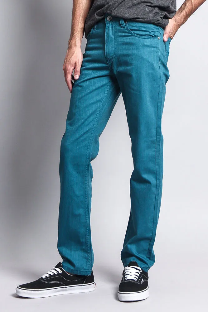 Men's Slim Fit Colored Denim Jeans (Devil Blue)