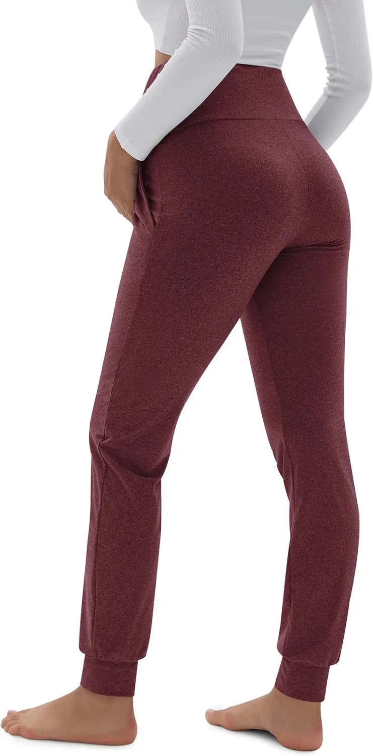 Peauty Buttery Soft Maternity Jogger Pants with Cuffed Tapered Legs, Over The Belly Design for Lounge & Active Wear