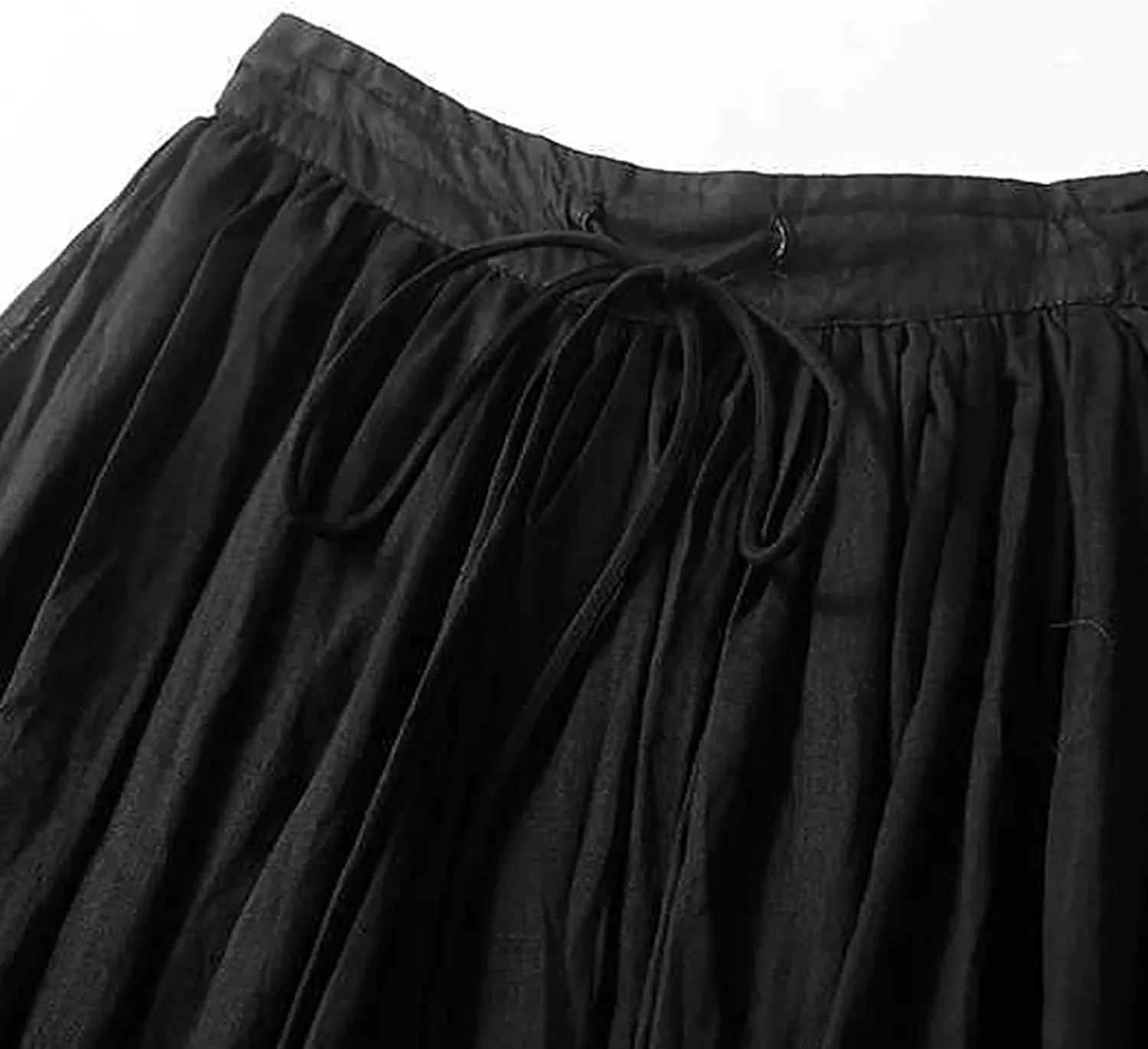 Skirts for Women A-Line Cotton Linen Flowy Skirt Casual High Waisted Comfort Skirt Fashion Drawstring Maxi Skirt