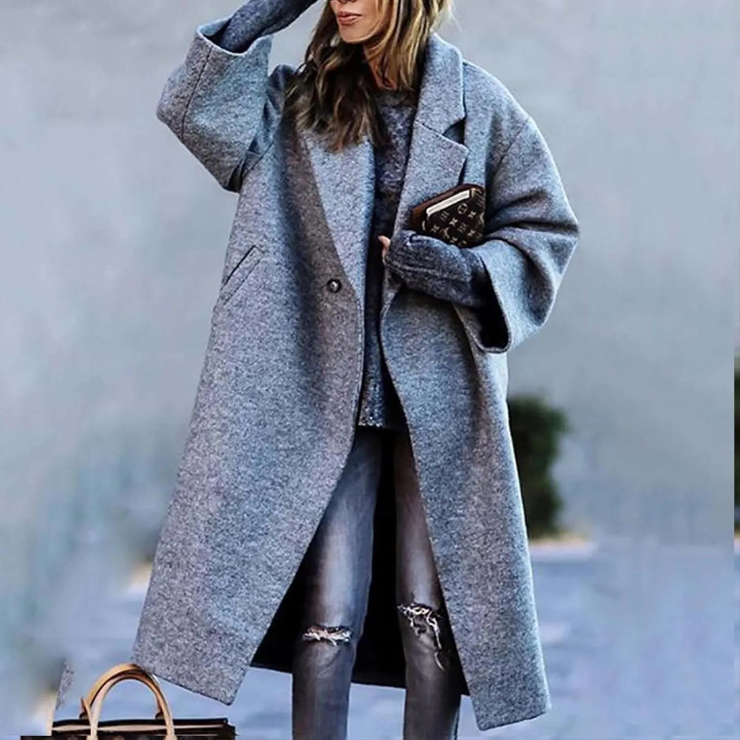 Women's Coats Basic Long Jacket Coat Coat Trench Long Jacket Ladies Slim Long Belt Elegant Winter Coats for Women